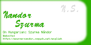 nandor szurma business card